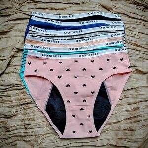Demifill 6 Pack Assorted Period Brief Underwear Girls Size Small 10-12 Years New